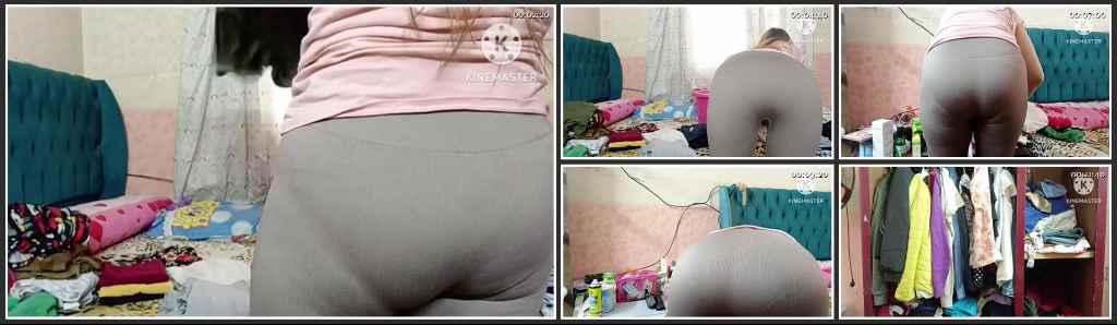 روتين سكس اليومي ساخن جدا ترتيب غرفة النوم بالنبطلون الاسترتش نااار